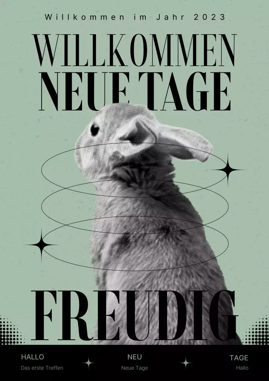 Neujahrsplakat in mint