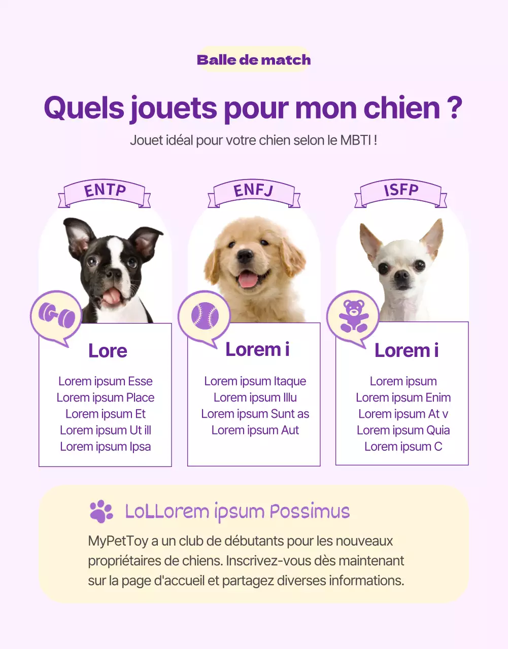 Présentation de produits mignons et câlins pour animaux de compagnie en rose (page détaillée)