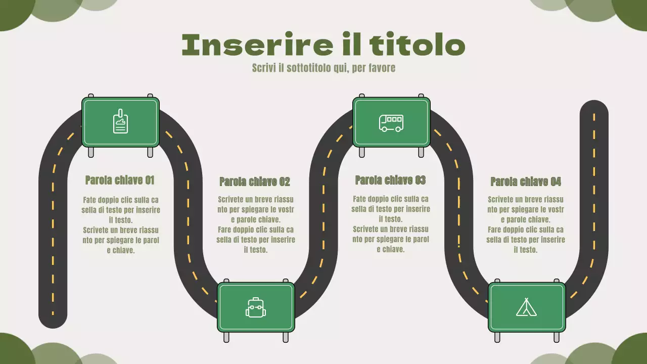 Carino concetto di illustrazione stradale roadmap in verde