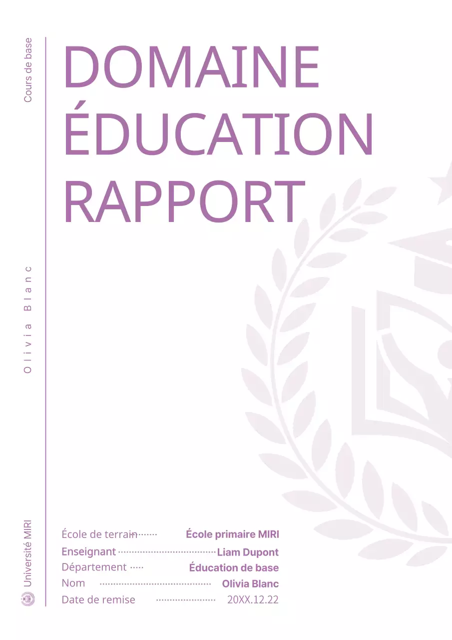 Un rapport conceptuel simple en violet
