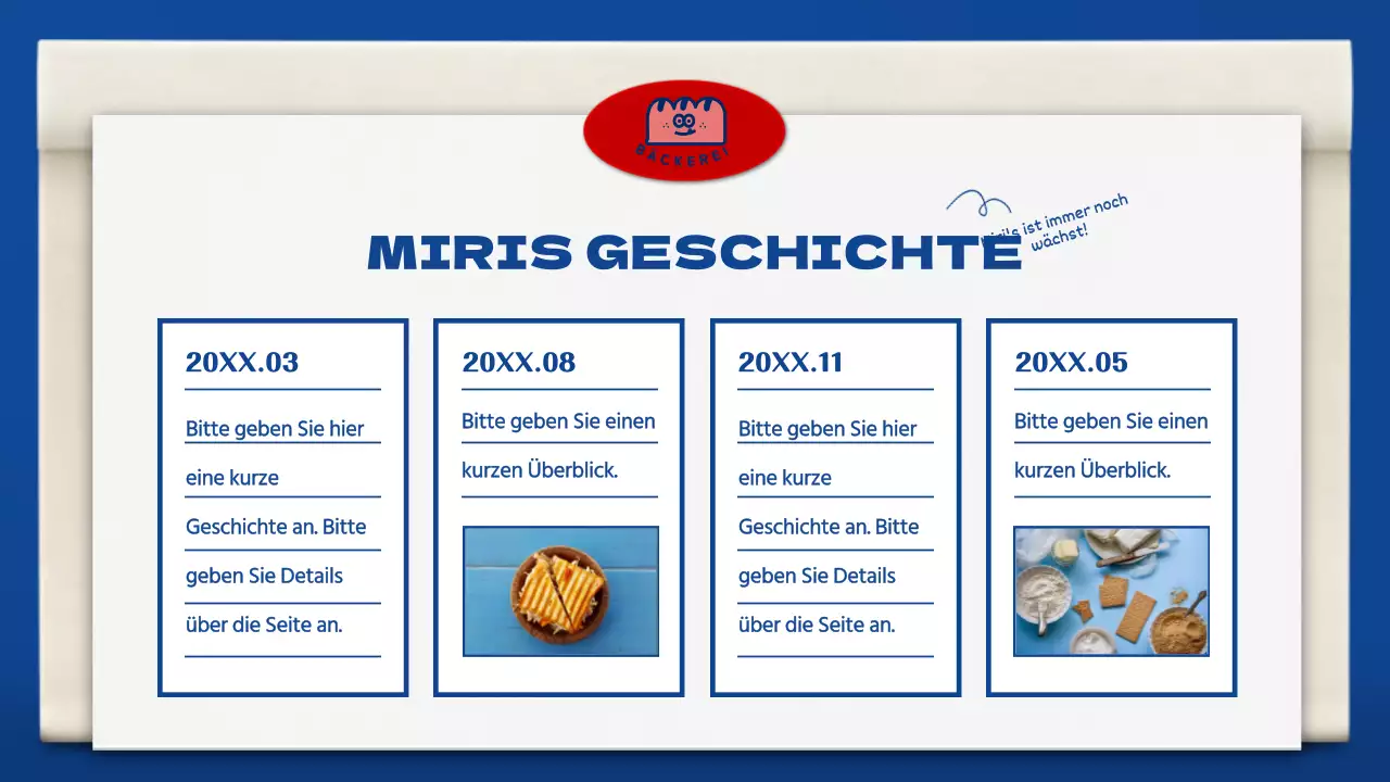 Niedliche Bäckereimappe in Blau und Braun