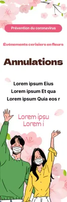 Annulations d'événements liés aux fleurs de cerisier soigneusement illustrées en rose