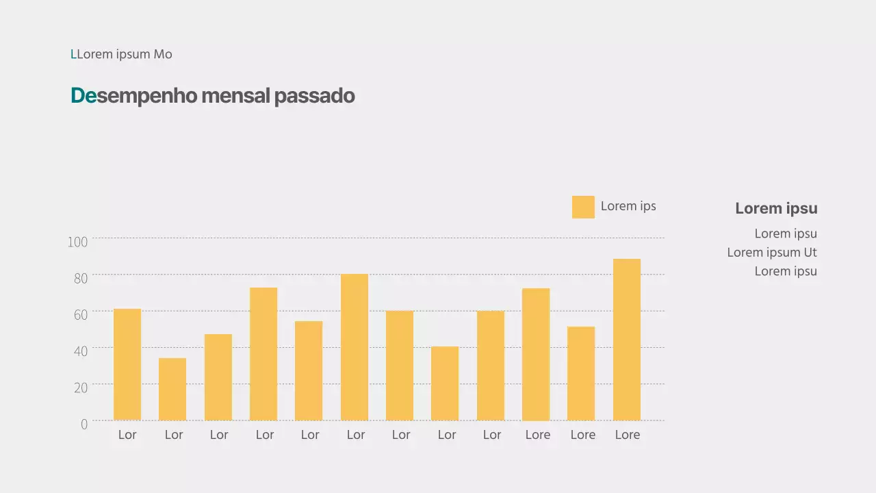 Infografia de gráfico de barras conceptualizada a cinzento, turquesa e amarelo