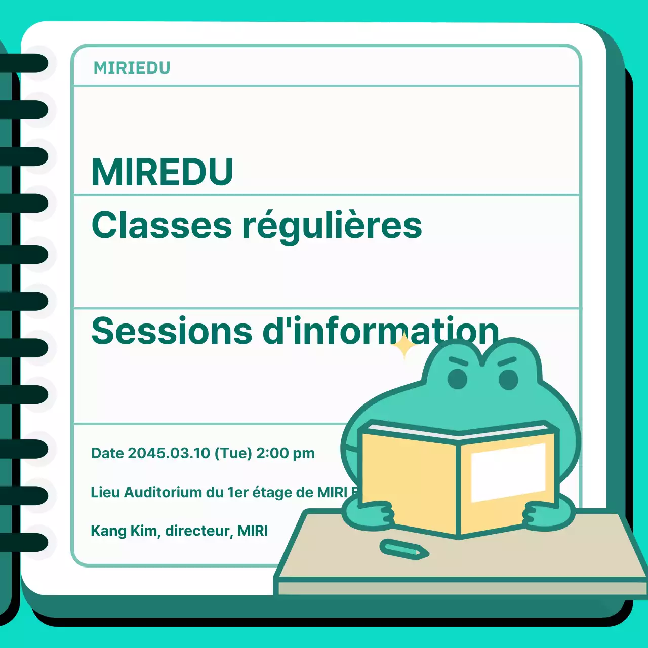 Carnet de notes turquoisePersonnage mignonIllustrationRéviséRéunion de régulation