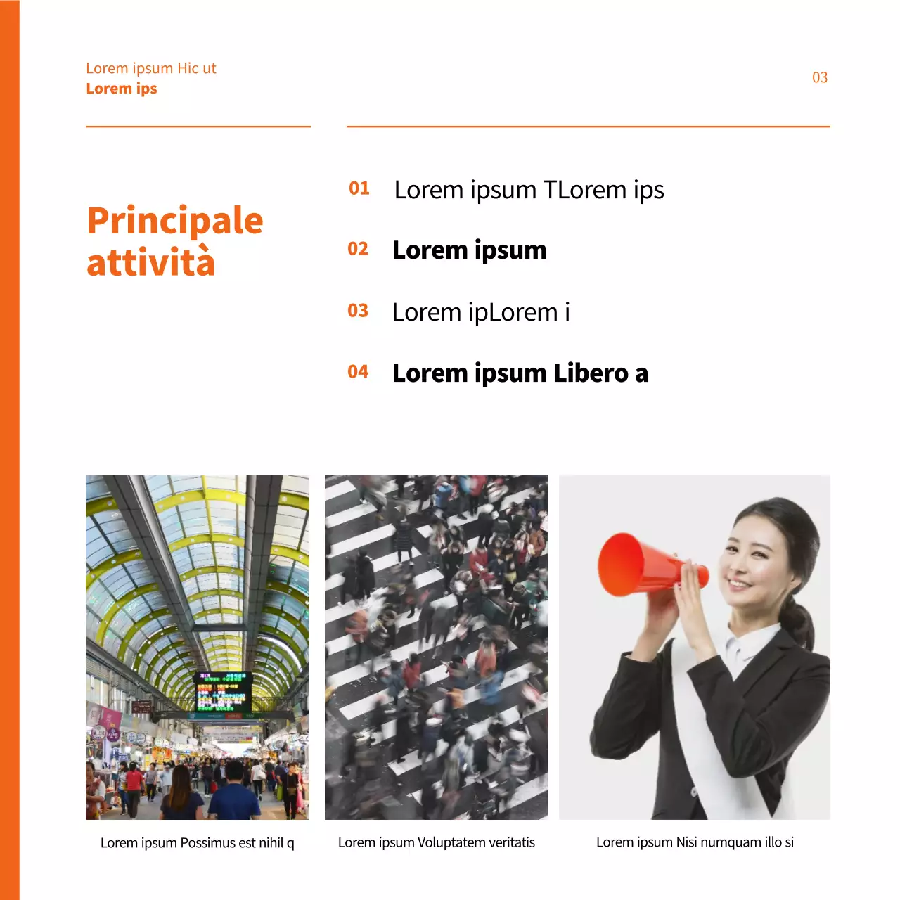 Lavori di supporto elettorale evidenziati in arancione