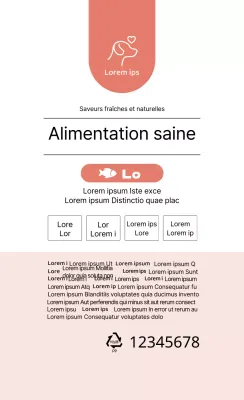 Étiquette rouge pour aliments pour animaux de compagnie