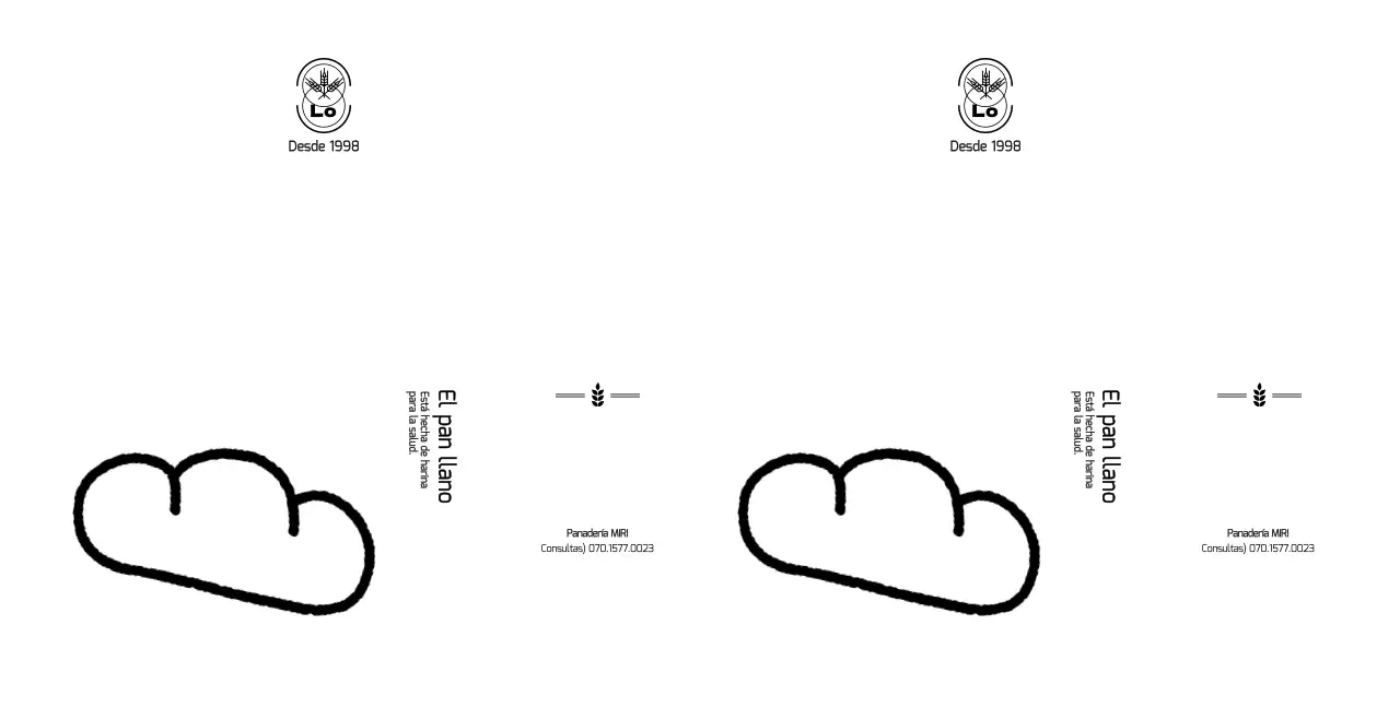 Ilustración sencilla y monocromática de pan para información y promoción de panaderías