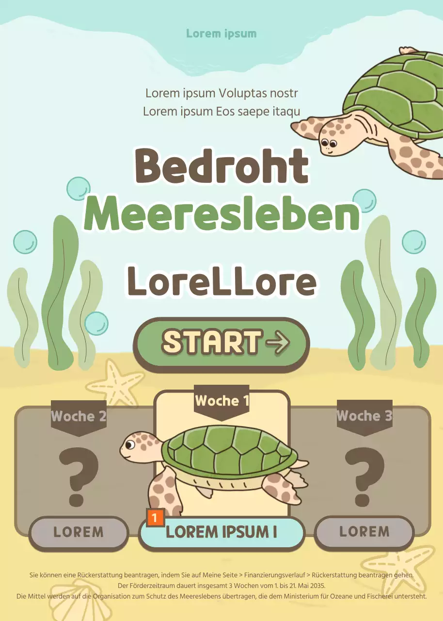 Spielkonzept in grün und braun Gefährdete Arten Förderstaffel
