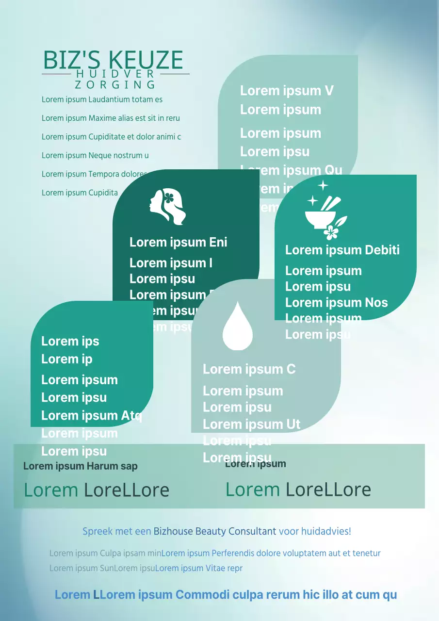 Stijlvolle promotieflyer voor schoonheidsmerk in groen