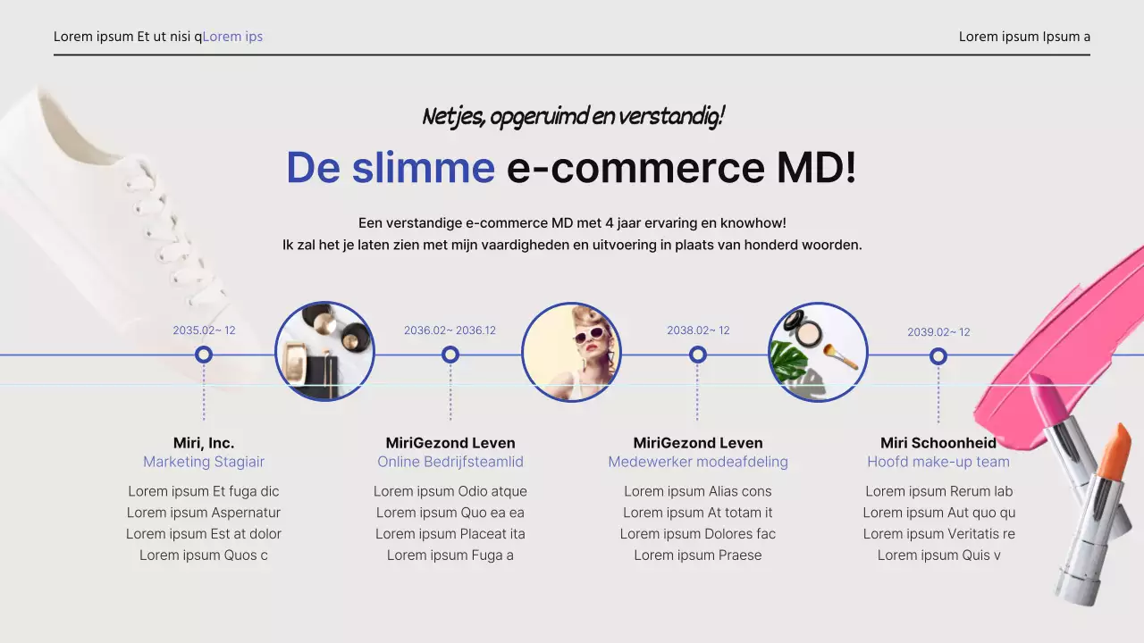 Eenvoudige, professionele portfolio-cv in lichtblauw en lichtgeel