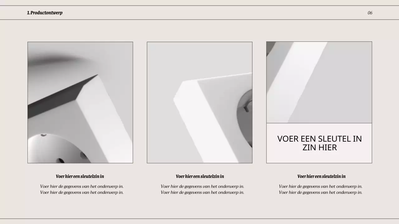 Strak gelijnde conceptportfolio in gebroken wit en zwart