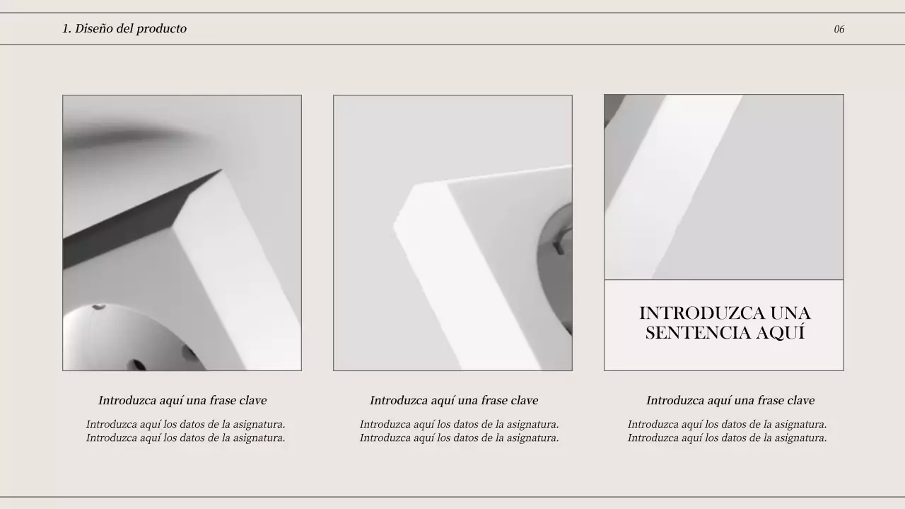 Cartera conceptual de líneas limpias en blanco roto y negro