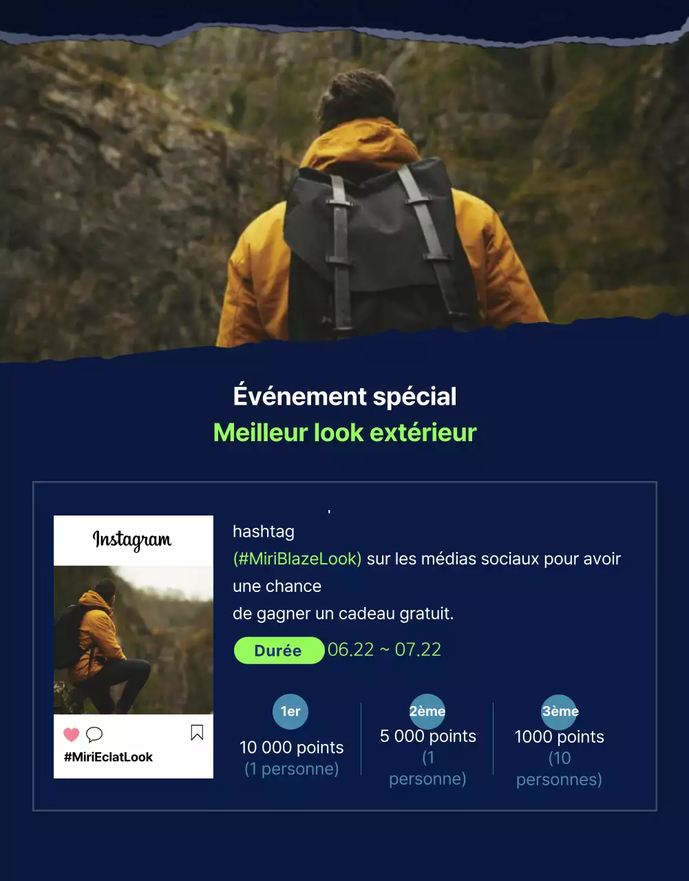 Baskets d'extérieur sportives et résistantes en couleurs marine et fluorescente