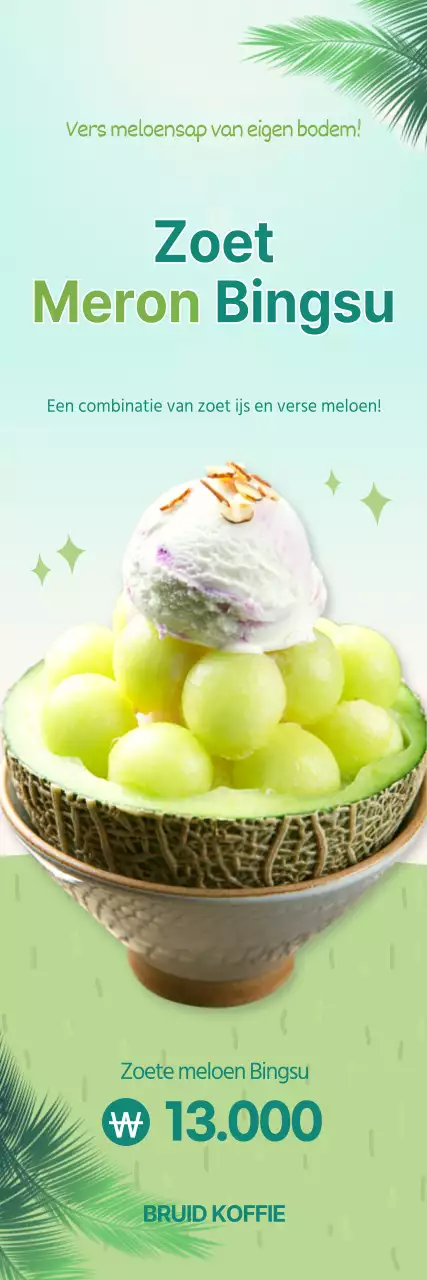 Limoen groen geschaafd ijs Cool zomer cafeMenu promotie banner