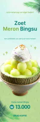 Limoen groen geschaafd ijs Cool zomer cafeMenu promotie banner