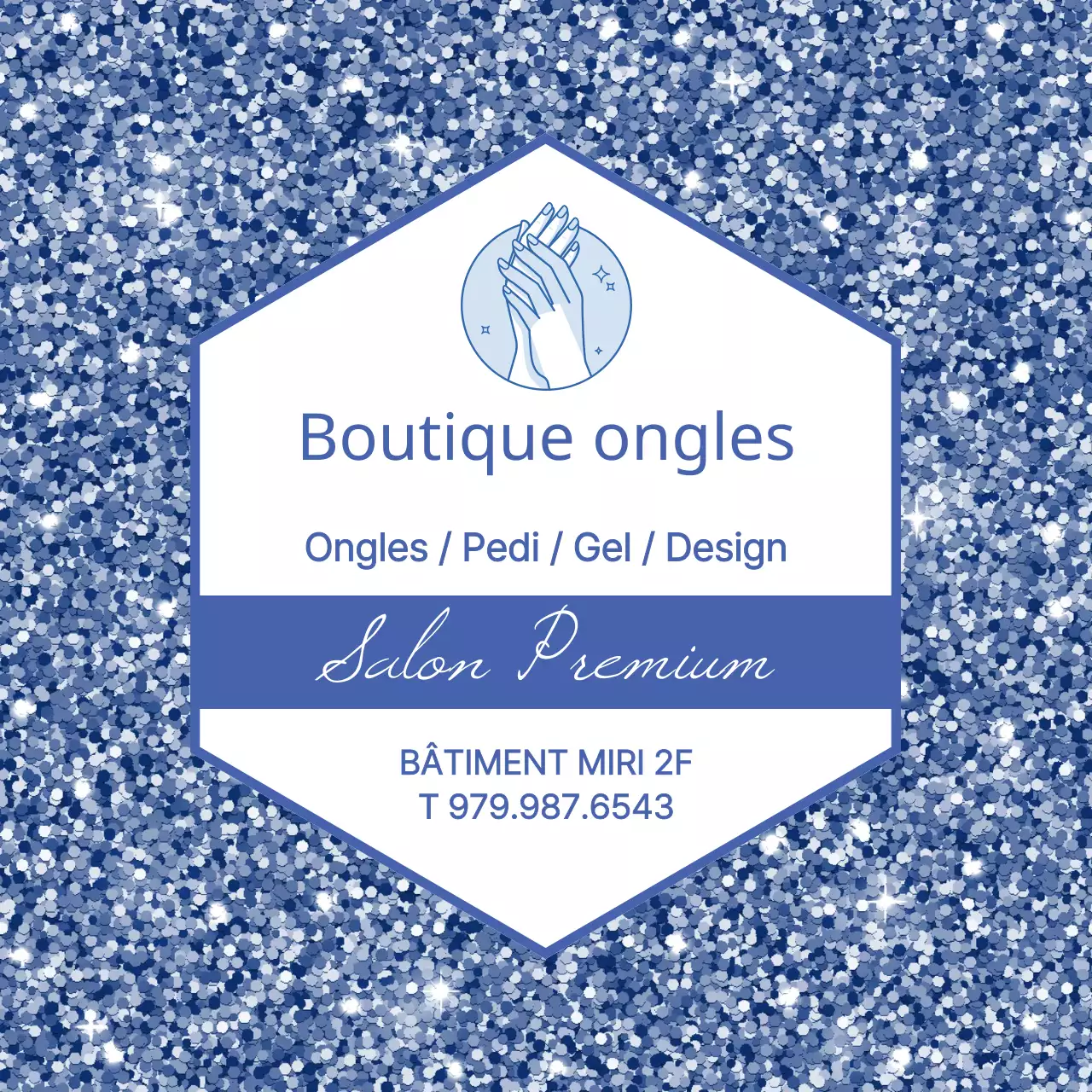 Arrière-plan de particules bleues Beauty Nail