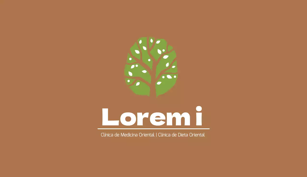 marrón verde ilustración logotipo hospital clínica