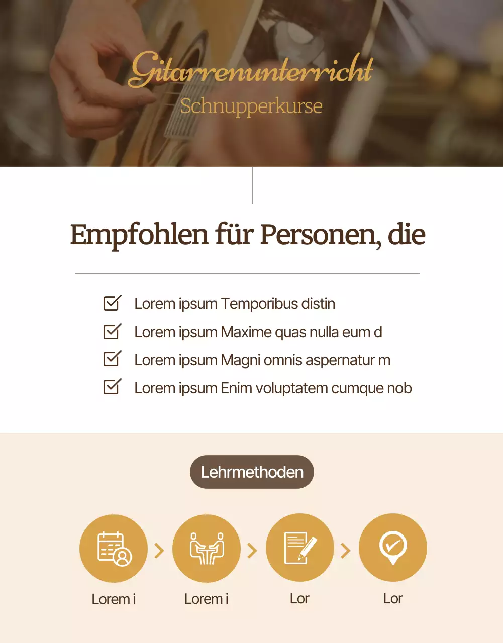 Lerne, wie man sanft und gefühlvoll spielt - Details zum Gitarrenunterricht