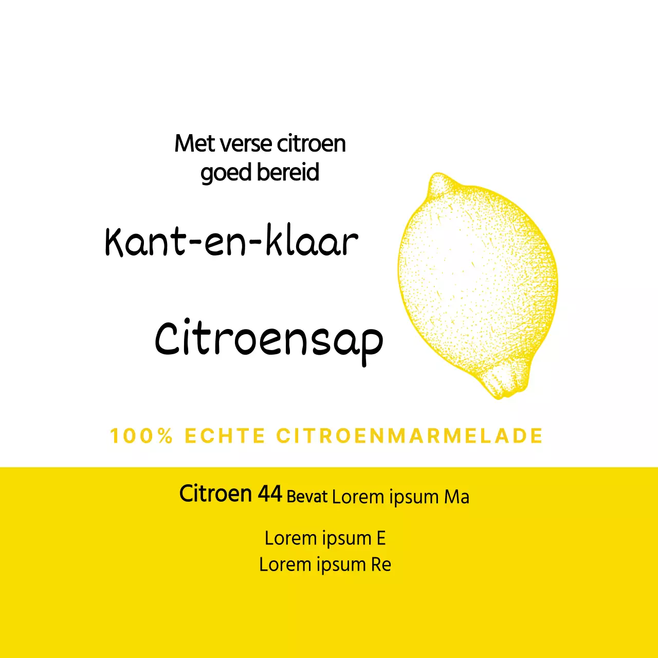 Gele illustratie etiket citroensap