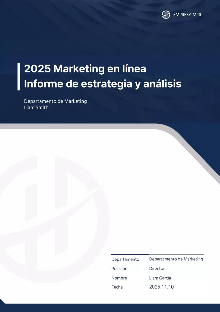 Formulario de informe de empresa en azul marino y gris