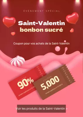 Valentine's Day Sweet Coupon Sale Event Web Poster