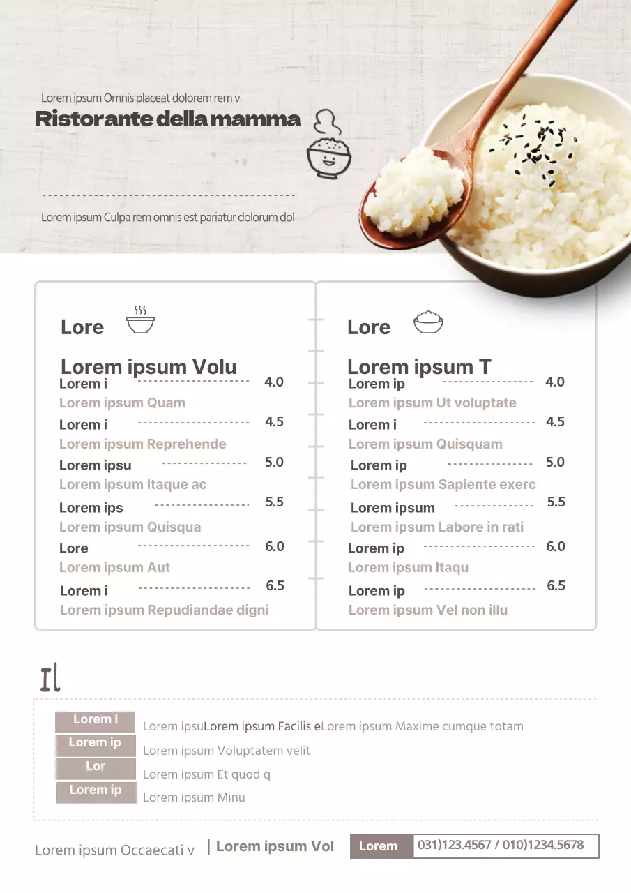 Tabellone del menu di un caffè sentimentale con tazze da caffè color avorio