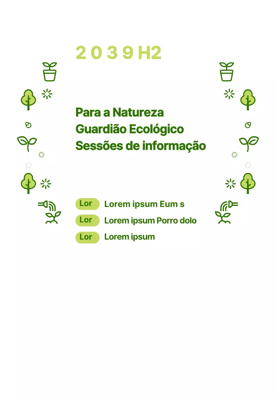 Ícone simples da natureza estilo combinação em verde e chartreuse Acerca do briefing sobre a gestão ecológica