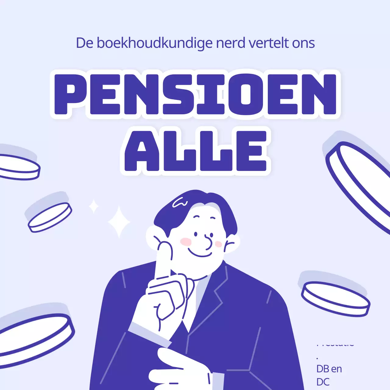 Blauwe, minimalistische pensioeninformatie