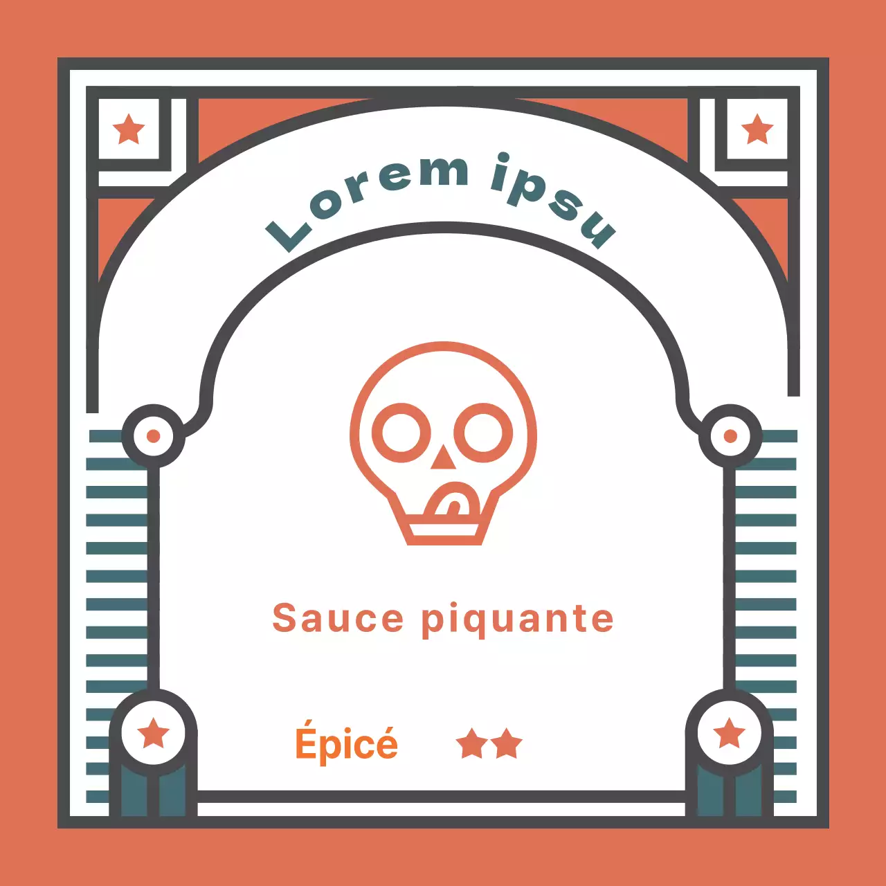 Autocollants vintage colorés pour sauce piquante