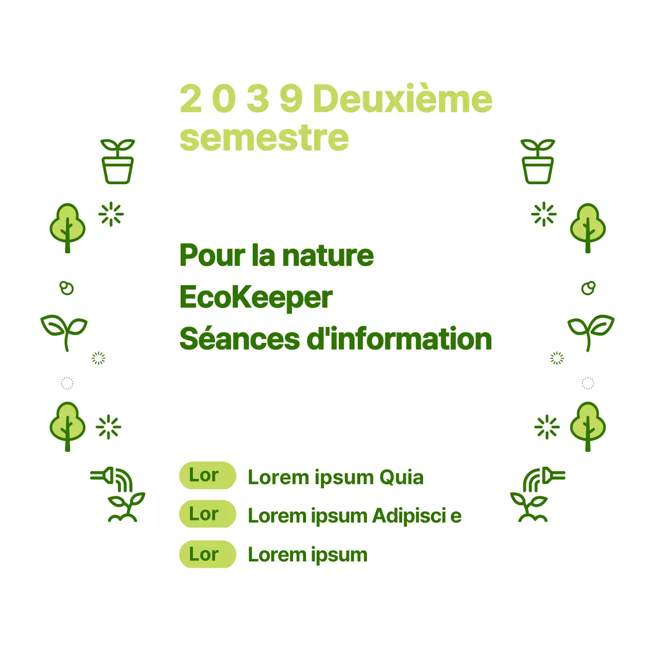 Icône simple de la nature, style combiné en vert et chartreuse À propos de la note d'information sur l'éco-gestion