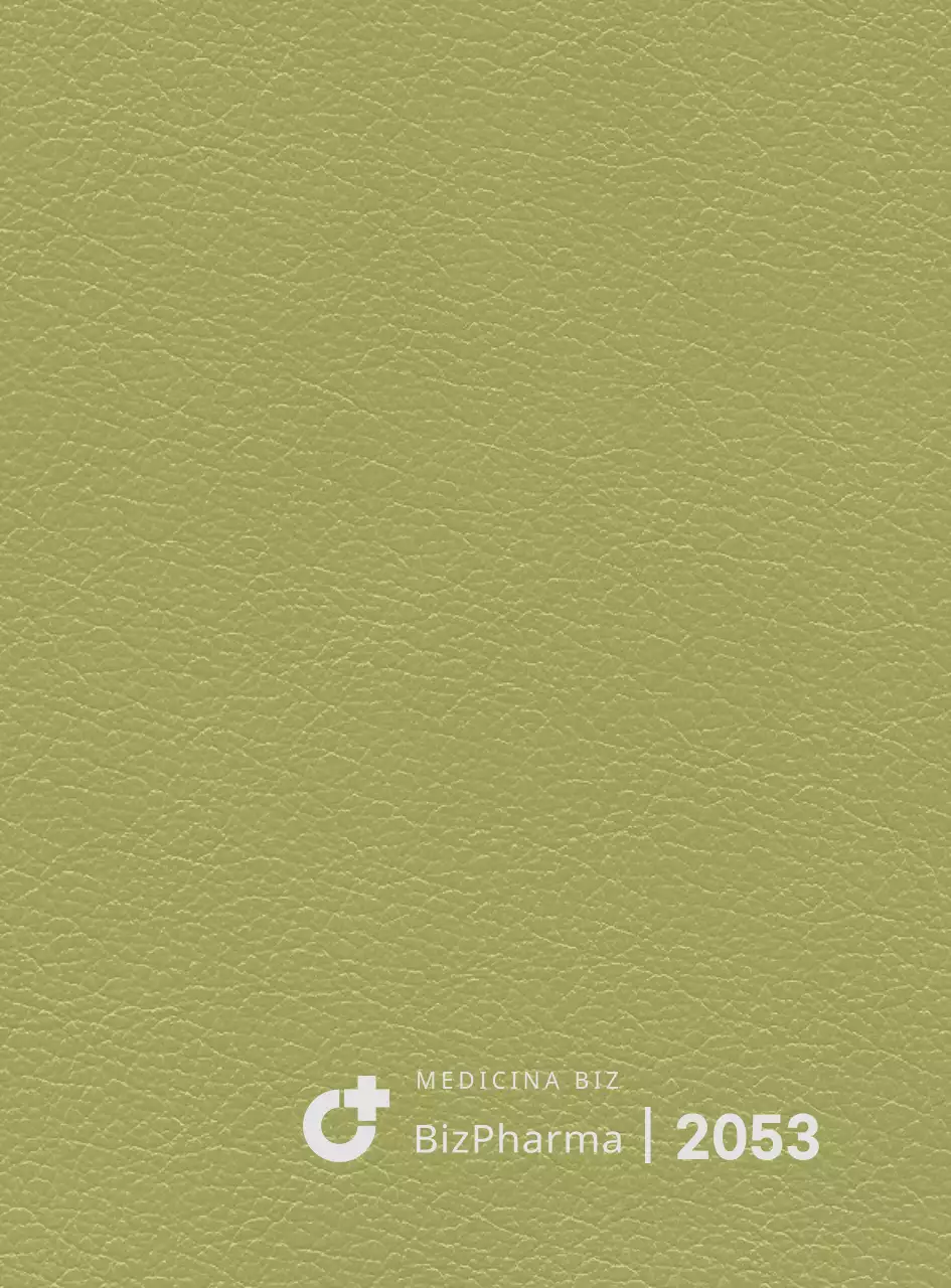 Capa da agenda com um logótipo vertical de uma empresa farmacêutica