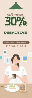 vert beige illustration intérieur moderne maison café événement promotion