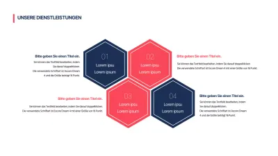 AGENDA Design-Infografik mit einem klaren Konzept in Rot und Marineblau