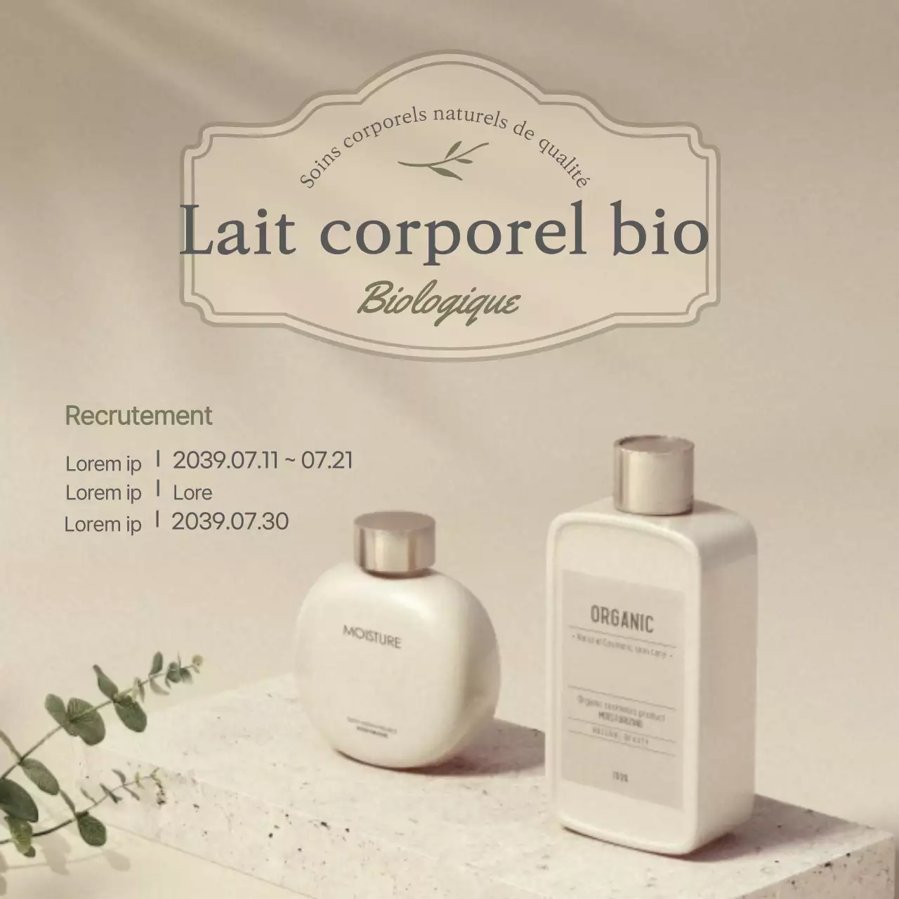 Lotion corporelle biologique qui imite les soins corporels naturels de la nature