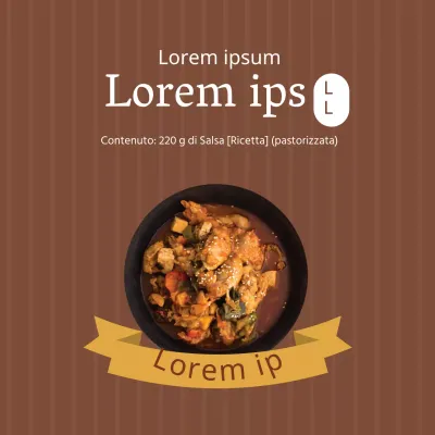 Etichetta vintage del condimento per pollo saltato in padella con accento fotografico marrone