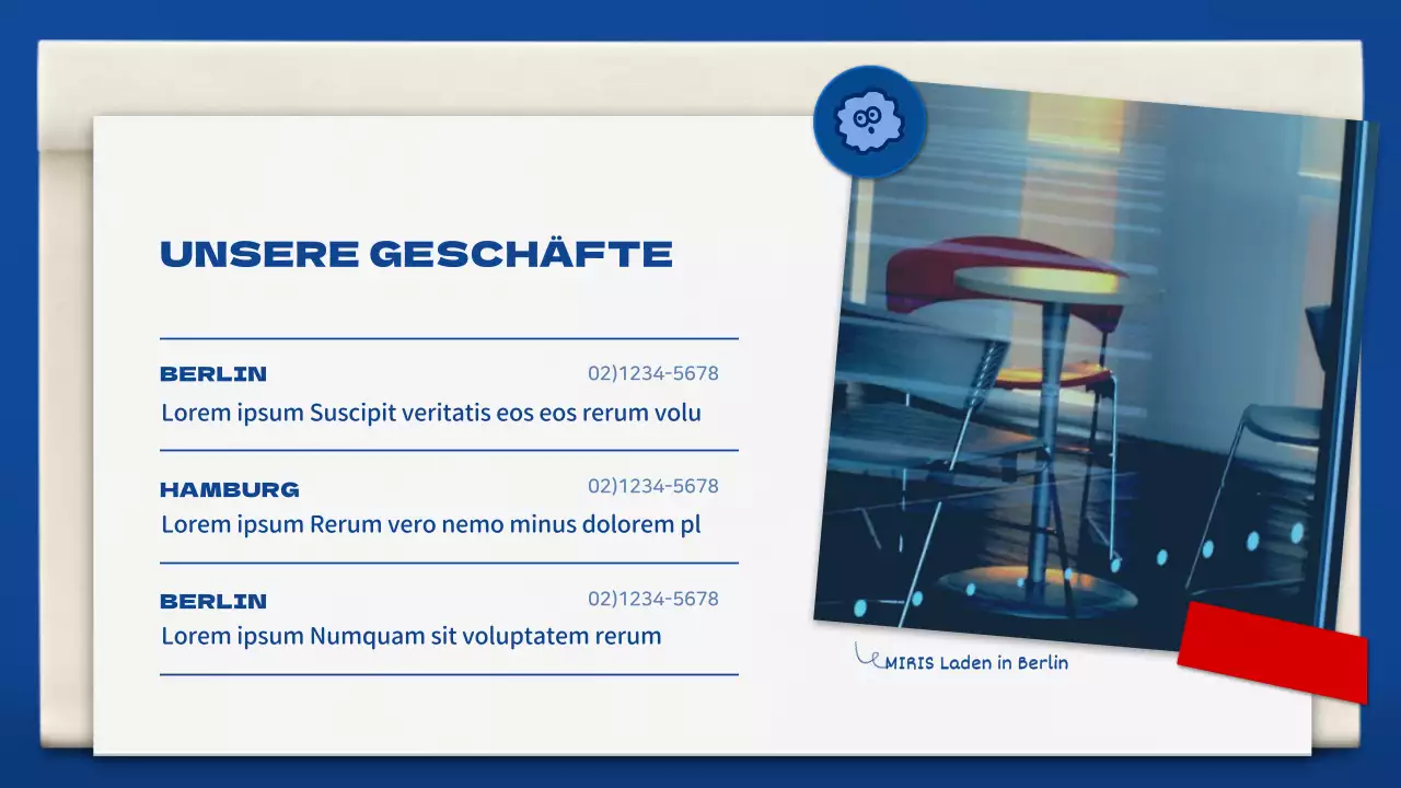 Niedliche Bäckereimappe in Blau und Braun