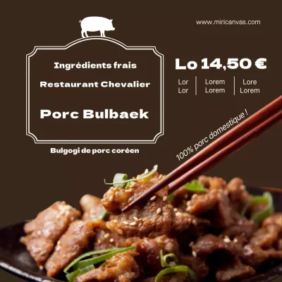 Knight's Restaurant Pork Bulbaek Soy Sauce Flavoured Meal Kit Pork Bulgogi Deals