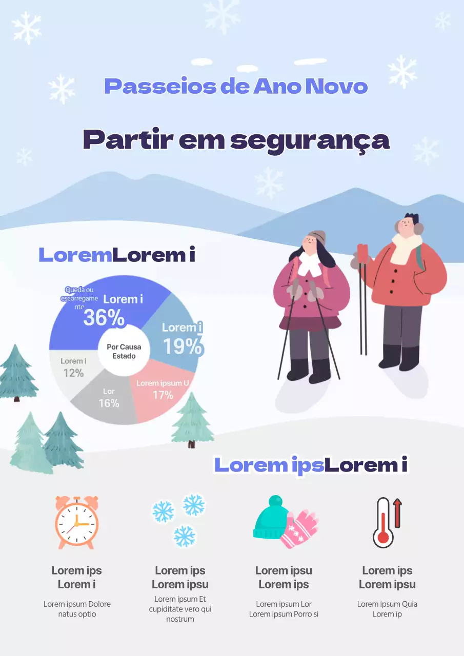 Tema azul de montanhismo de inverno