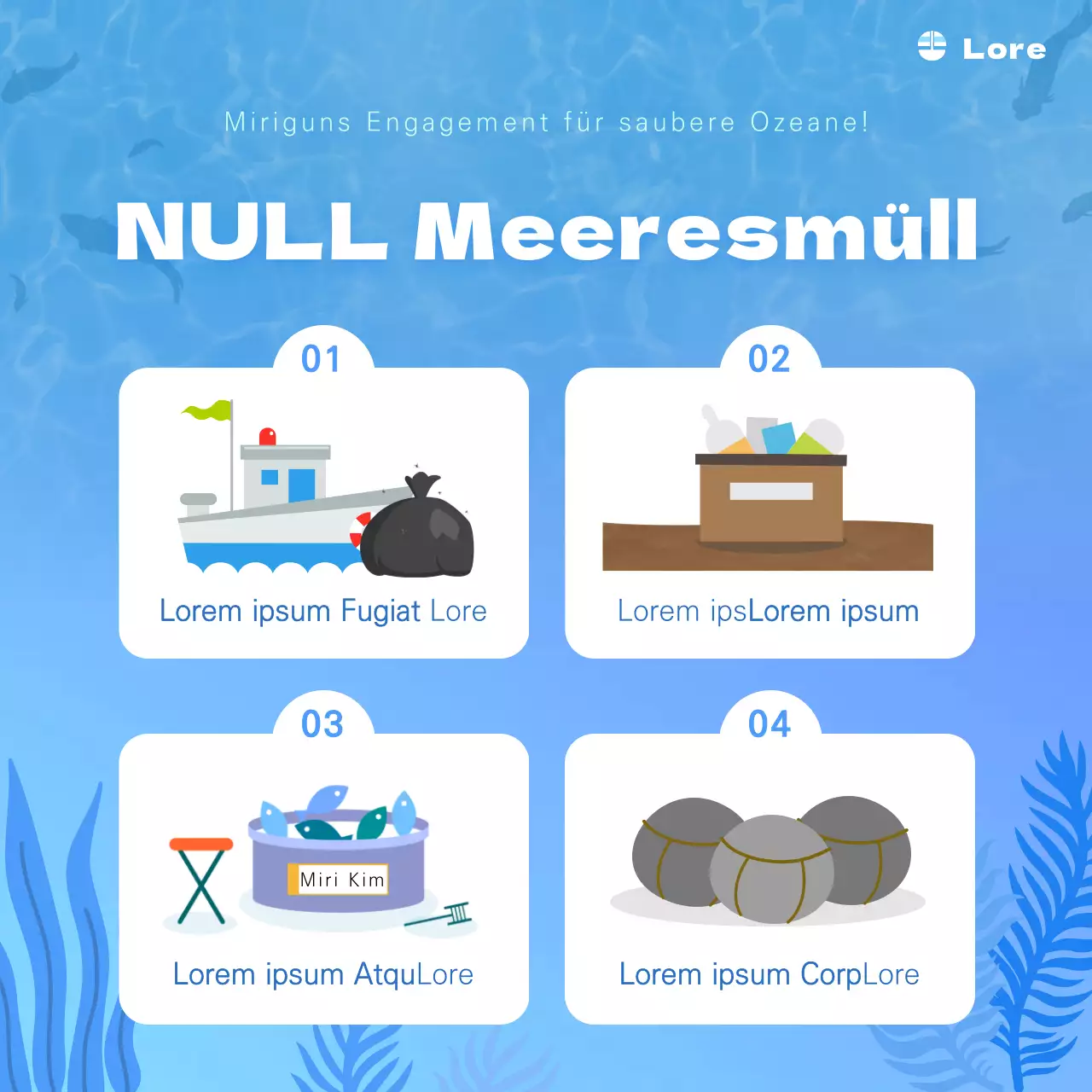 Meeresmüll im meerblauen Instagram-Feed