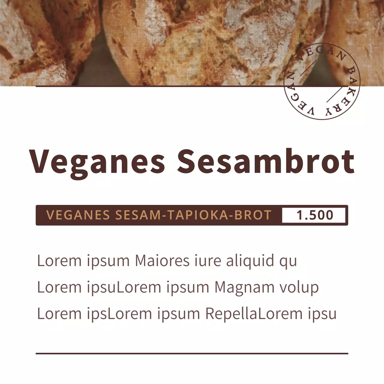 Braunes, einfaches Textlayout Bread Information
