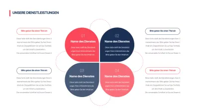 AGENDA Design-Infografik mit einem klaren Konzept in Rot und Marineblau