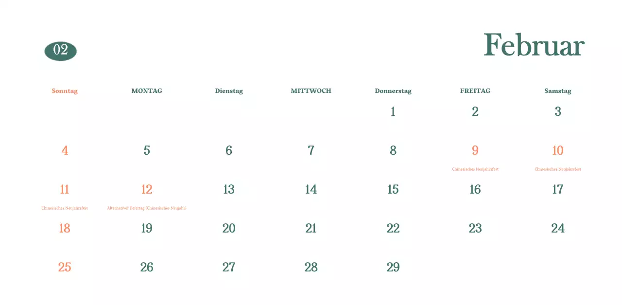 Cafe-Kalender mit Empfehlungen für das Getränk des Monats
