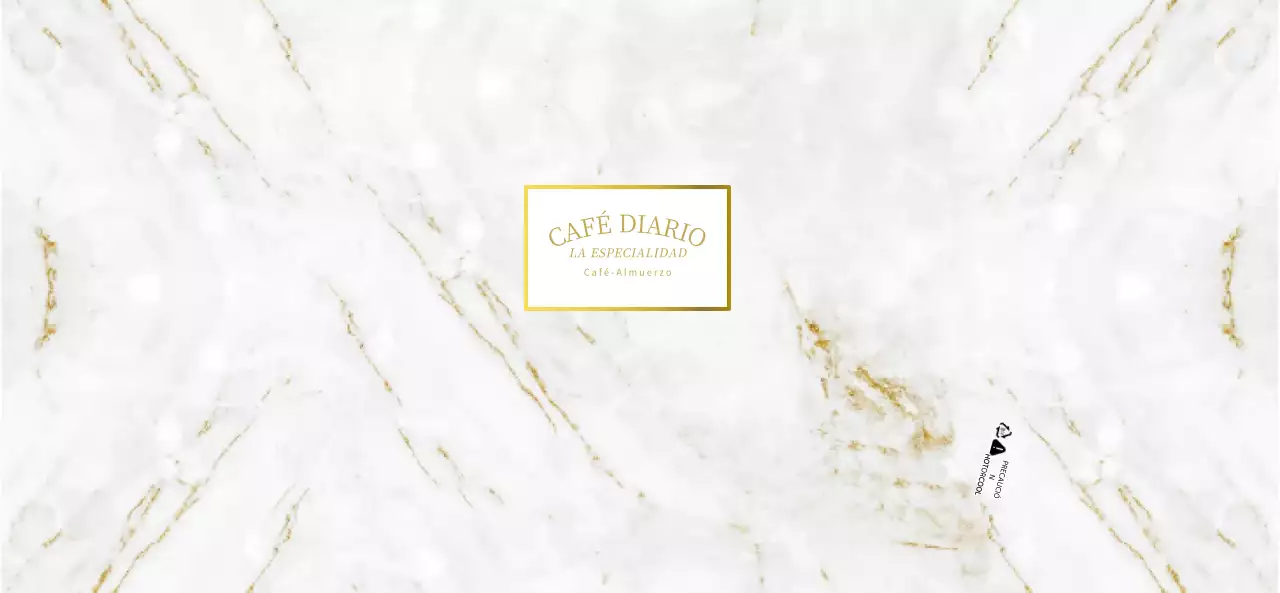 Para una cafetería de lujo en dorado y blanco