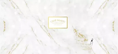 Para una cafetería de lujo en dorado y blanco