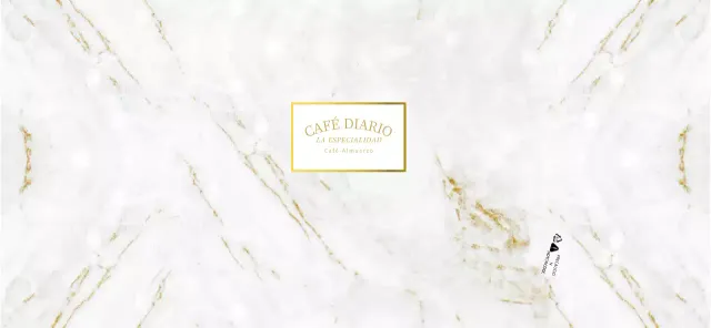 Para una cafetería de lujo en dorado y blanco