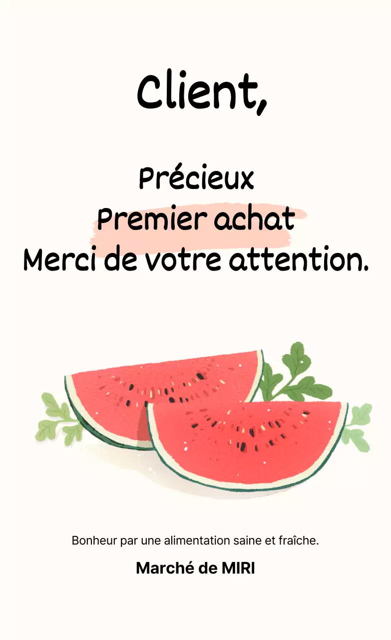 Autocollant pour le premier achat d'une pastèque