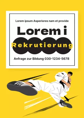 Gelbe Illustration zur Förderung der Taekwondo-Schule