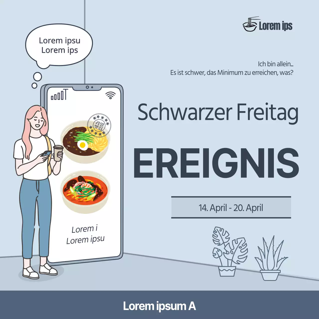 Black Friday Veranstaltung mit hellblauem Hintergrund