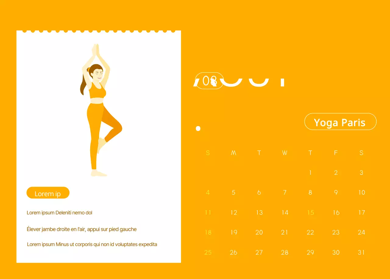 Calendriers orange à distribuer lors de la promotion de votre studio de yoga