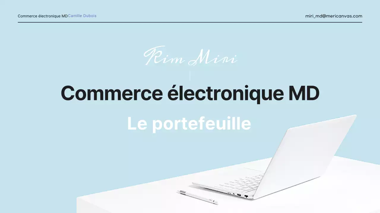 C.V. portfolio simple et professionnel en bleu clair et jaune clair